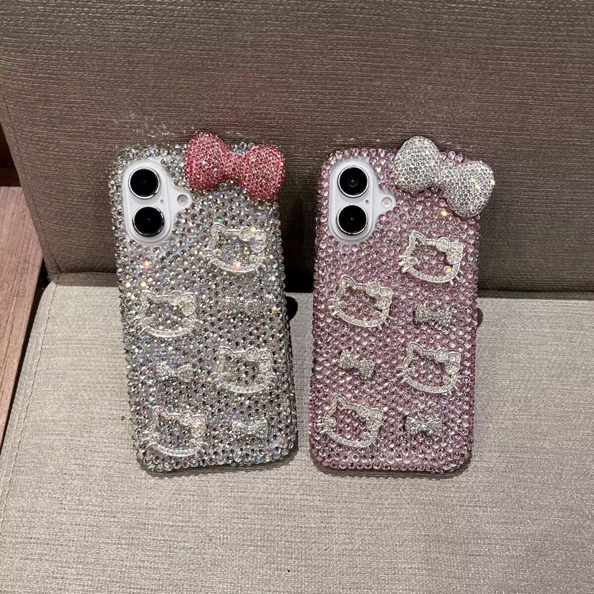 Coque iPhone Strass Chat Bow