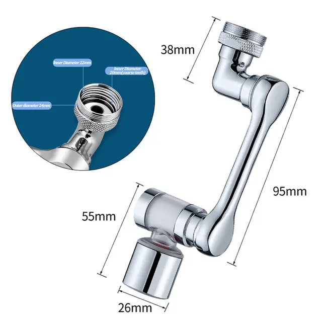 Embout de robinet filtrant rotatif