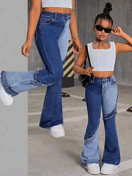 Jeans cargo femme et enfant