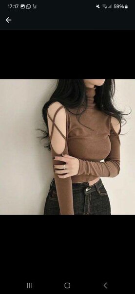 Haut marron à manches longues