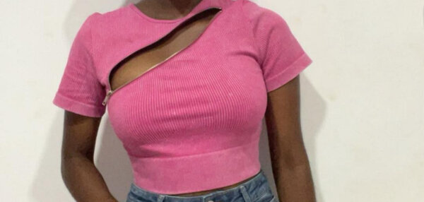 T-shirt rose asymétrique femme