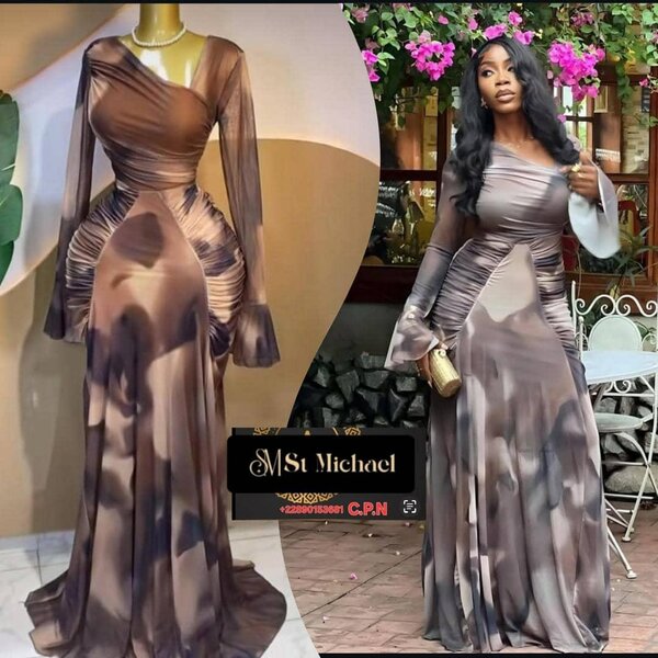 Robe Longue Élegante Asymétrique