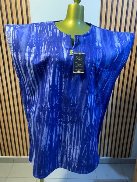 Robe Tunique Bleu Tie-Dye Élégante