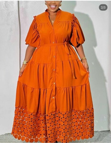 Robe longue orange élégante