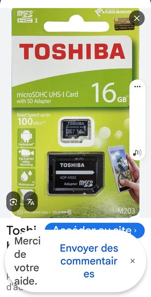Carte mémoire Toshiba 16Go