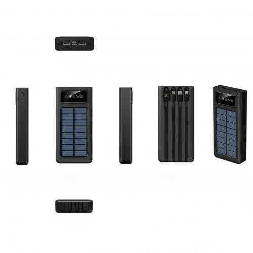 Powerbank solaire 4 câbles 20000mAh