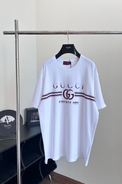 T-shirt Gucci blanc logo