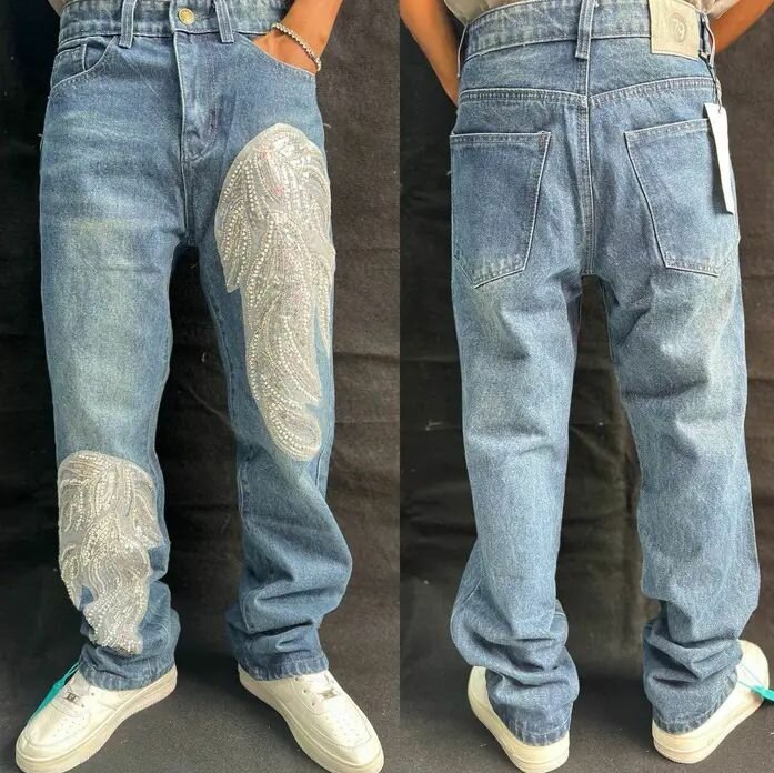 Jeans homme décontractés avec strass