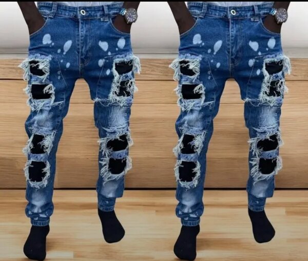Jean déchiré tendance homme