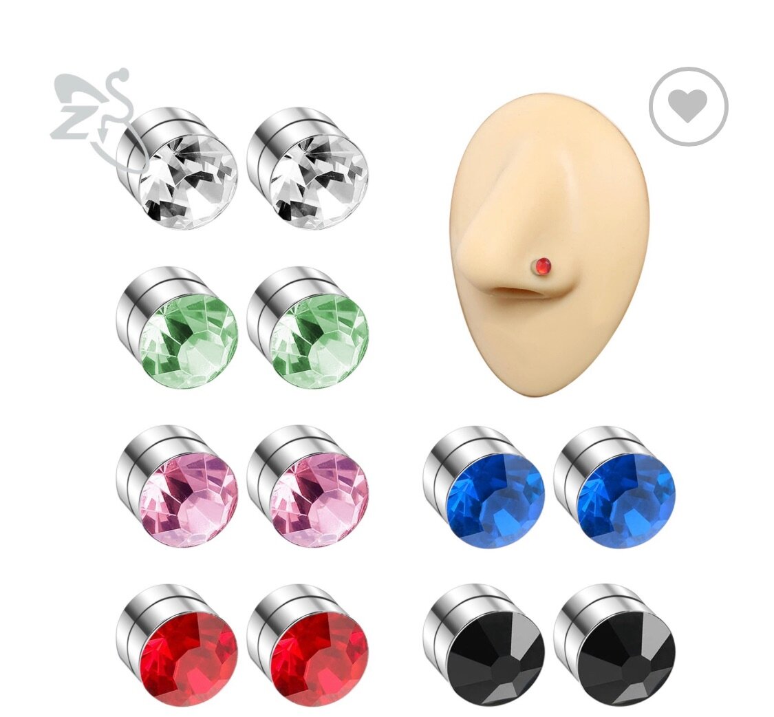 Boucles d'oreilles magnétiques en cristal