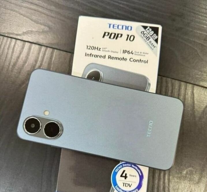 Tecno POP 10 Smartphone 128Go RAM 8Go