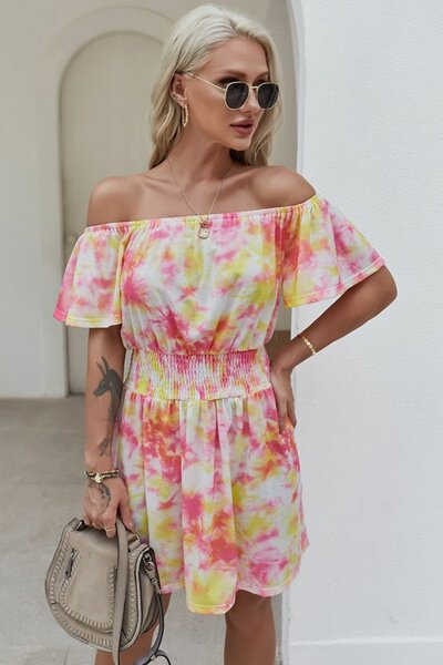 Woman Off Shoulder Mini Dress