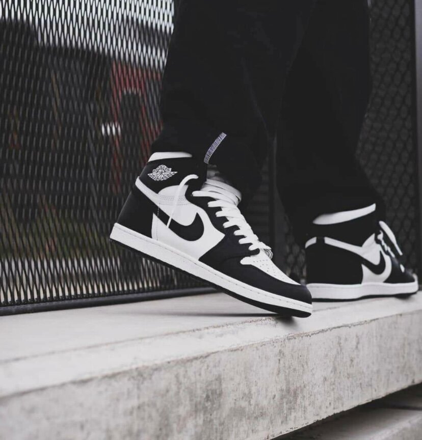 Baskets montantes modernes noir et blanc