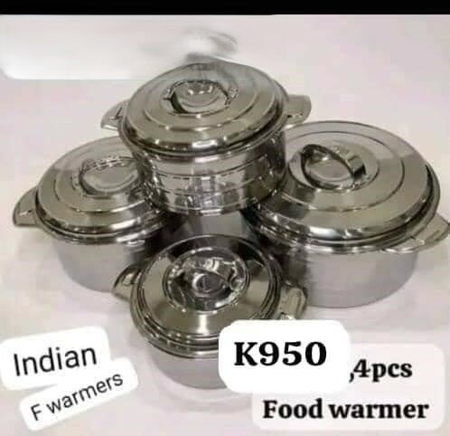 Indian food warmer, 3 pcs, silver