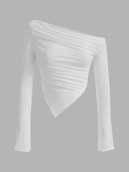 Top asymétrique blanc chic
