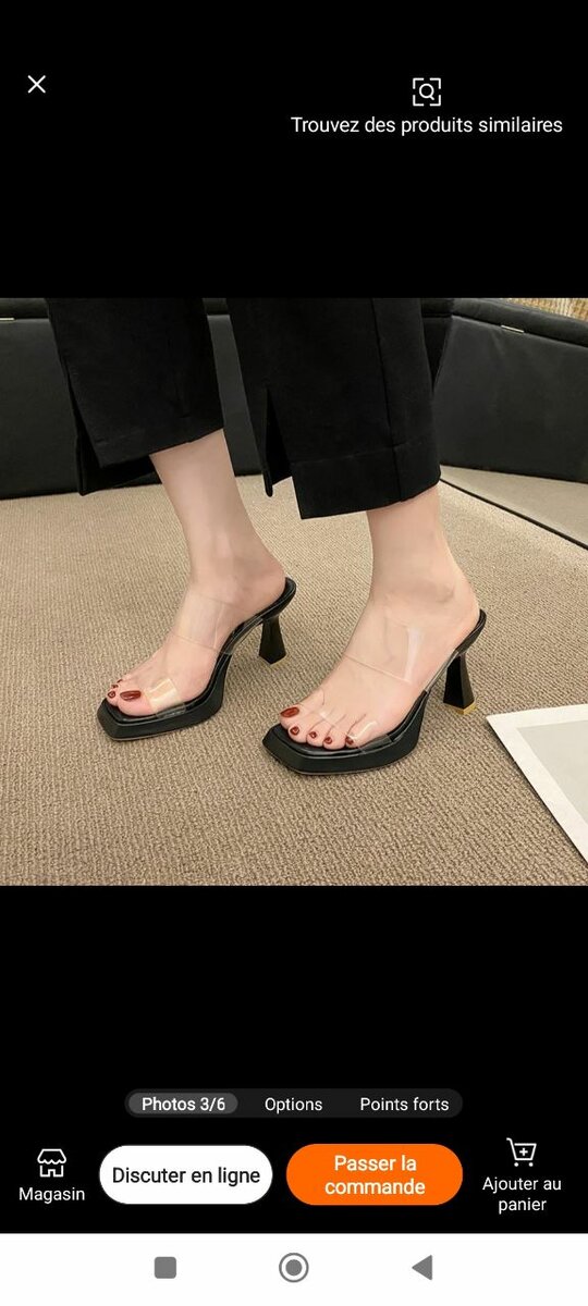 Sandales à talons carrés transparents