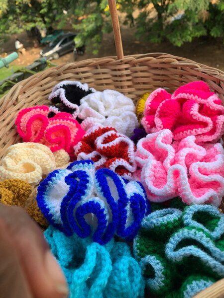 Chouchou au crochet acrylique