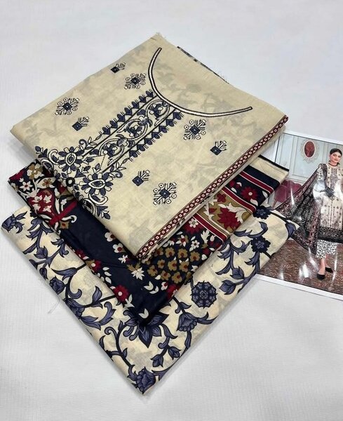 Unstitch suit 3ps lawn