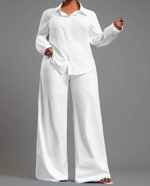 Ensemble blanc décontracté femme