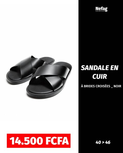 Sandales en cuir noir