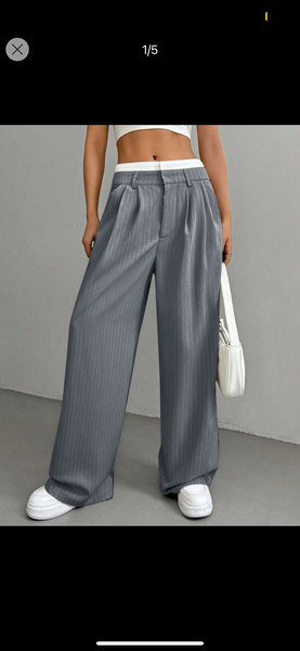 Pantalon large gris élégant