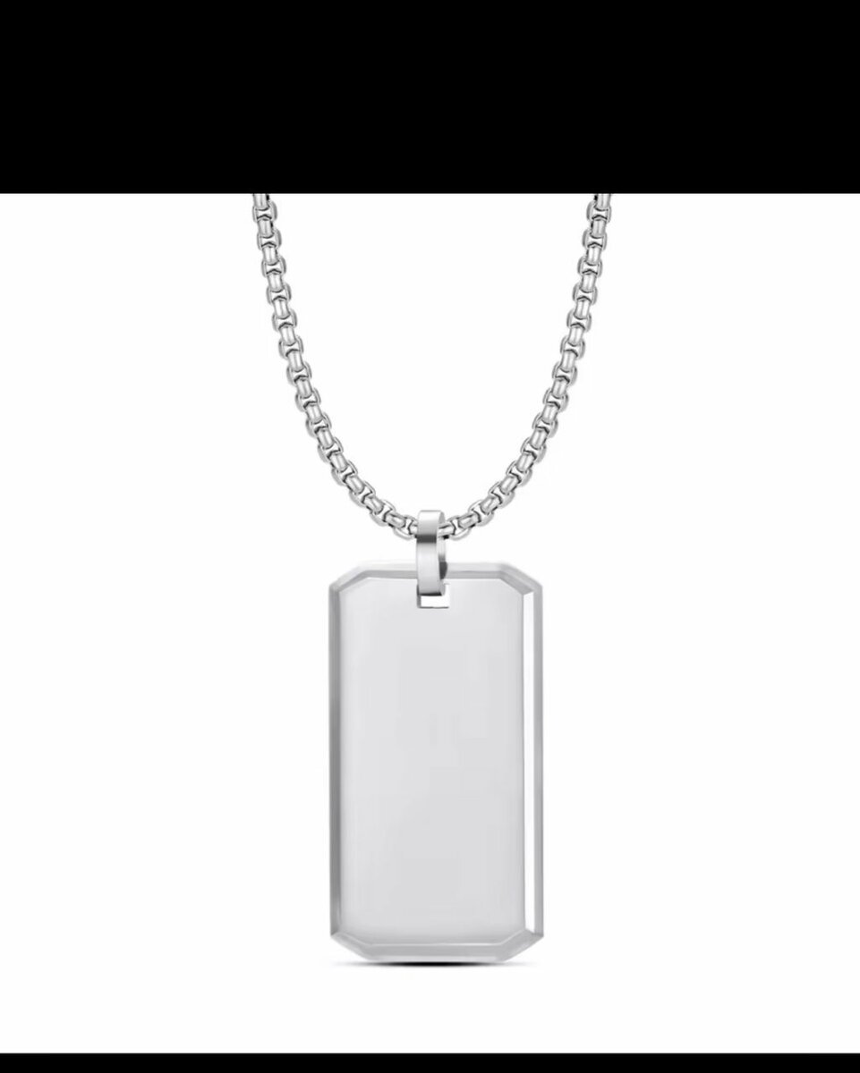 Collier Plaque Acier Homme