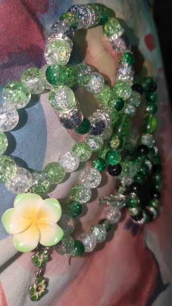 Green Crystal Beaded bracelet