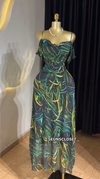 Robe longue à motifs