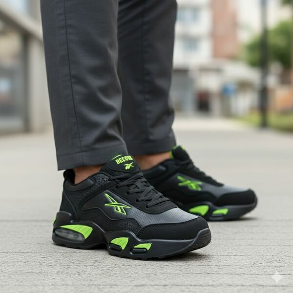 Chaussures de sport Diadora homme noir et vert