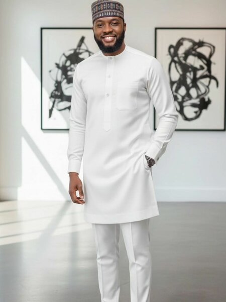 Chemise africaine blanche homme