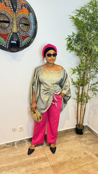 Ensemble chic tunique argentée