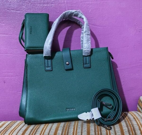 Sac à main en cuir vert pour femme