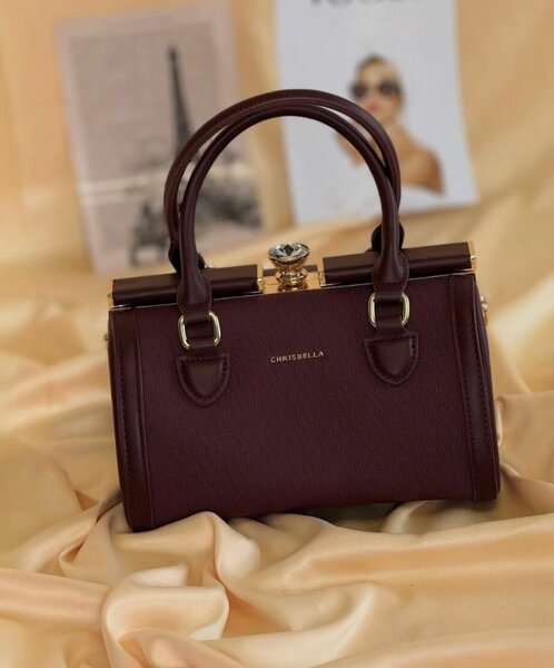 Sac à main CHRISBELLA en cuir noir ou bordeaux