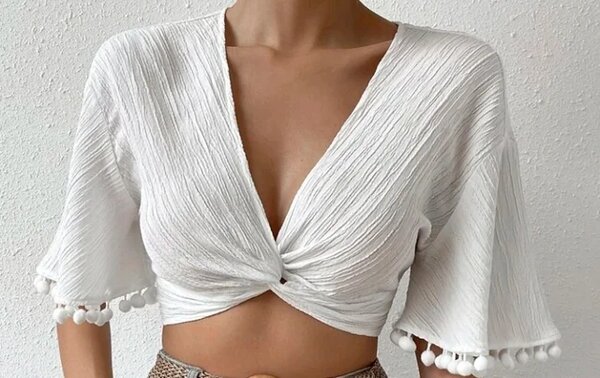 Top blanc bohème chic