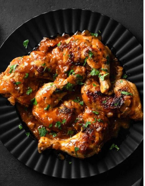 1/2 poulet sauté avec attiéké