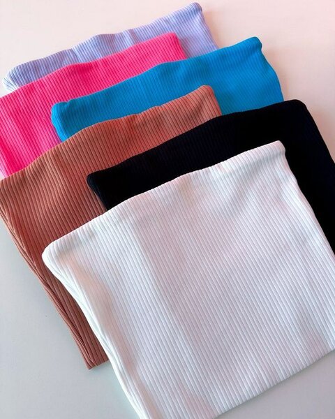 Top bandeau côtelé multicolore