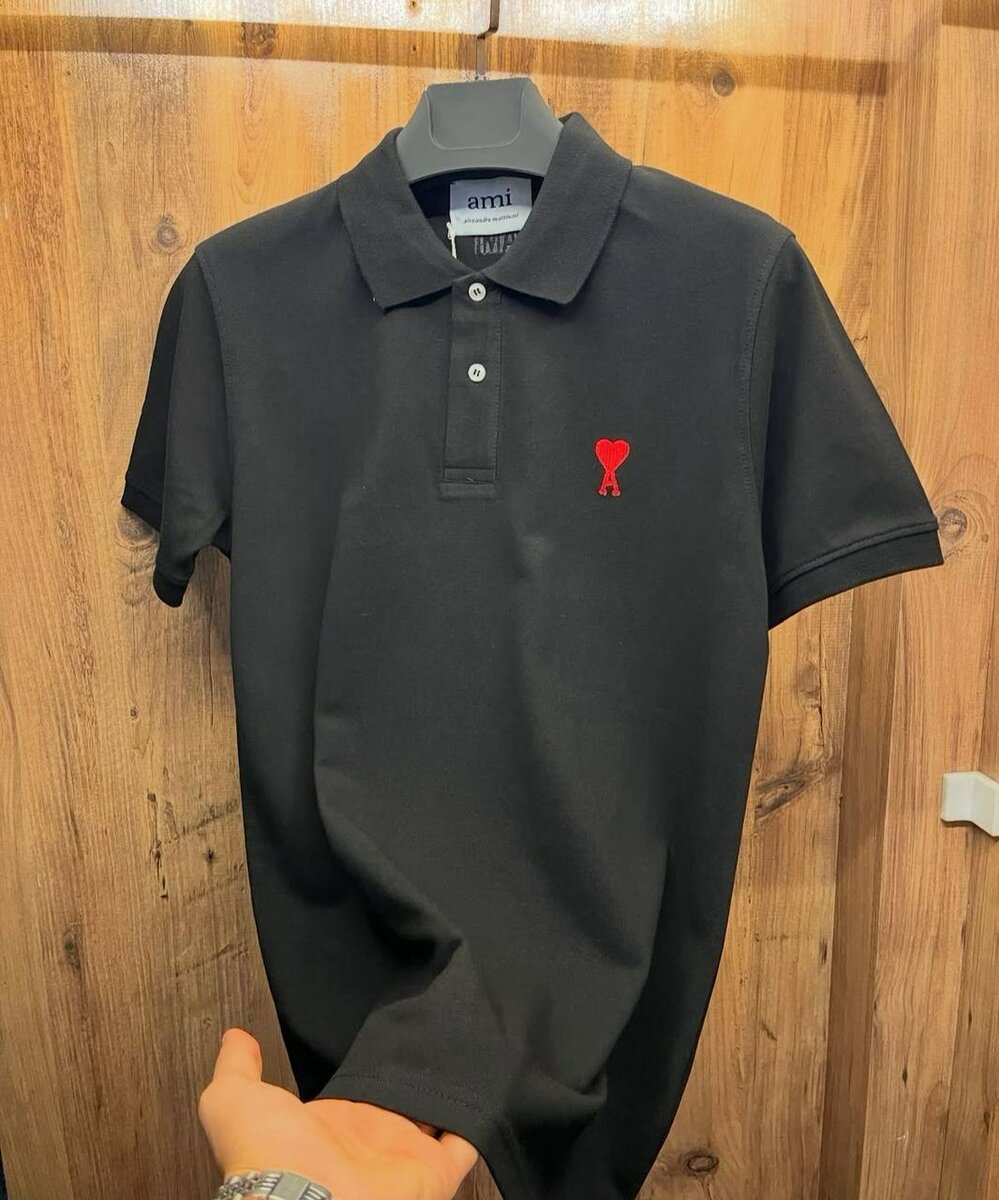 Polo noir (AMI) élégant homme