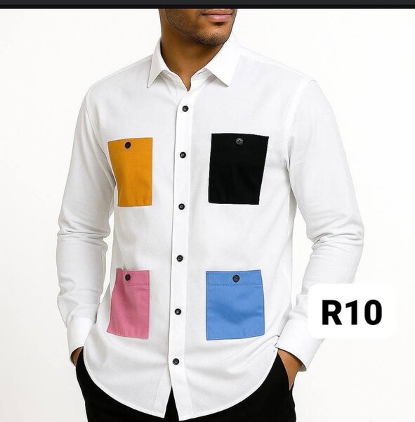 Chemise homme à poches colorées