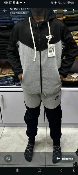 Ensemble survêtement gris et noir