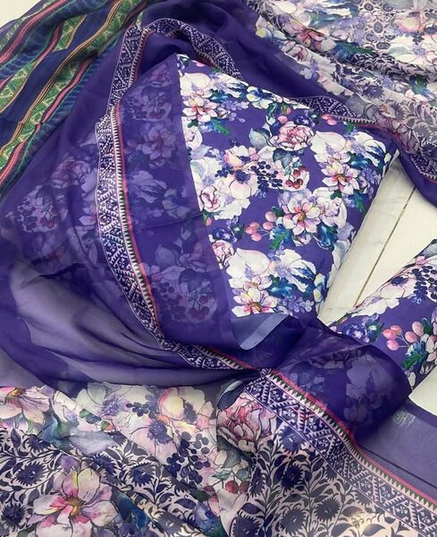 Printed lawn suit