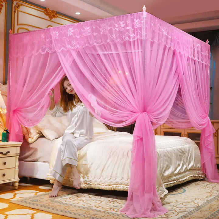 Voile de Lit Moustiquaire Rose