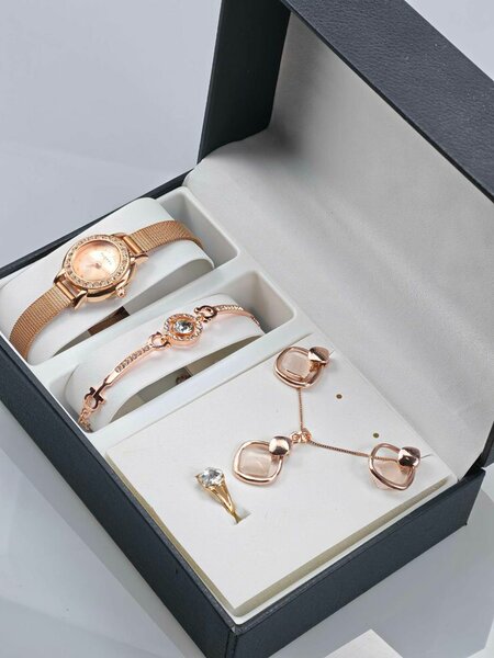 Ensemble montre et bijoux Rose
