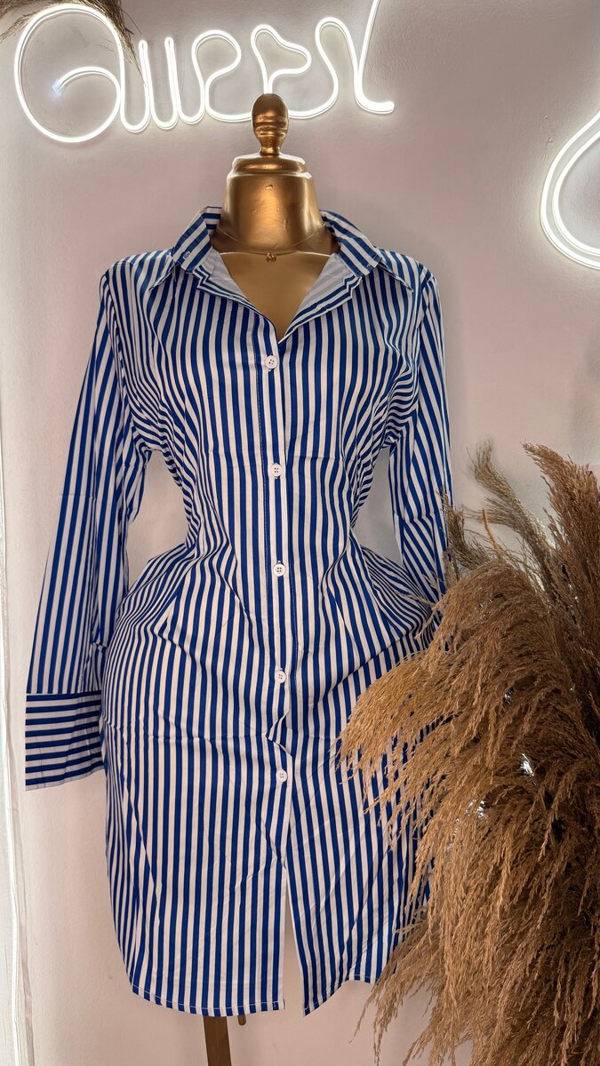 Robe chemisier rayée pour femme