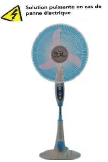 Ventilateur Hybride Rechargeable 16 Pouce – Énergie électrique et Solaire