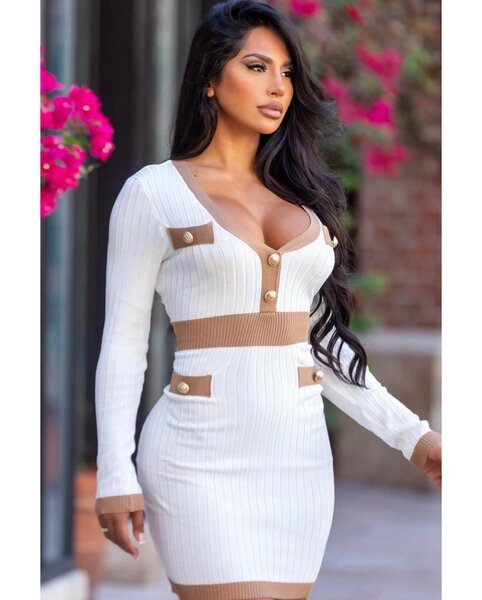 Robe élégante en maille blanche