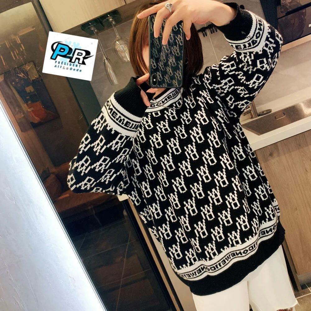 Pull Oversize Noir Blanc