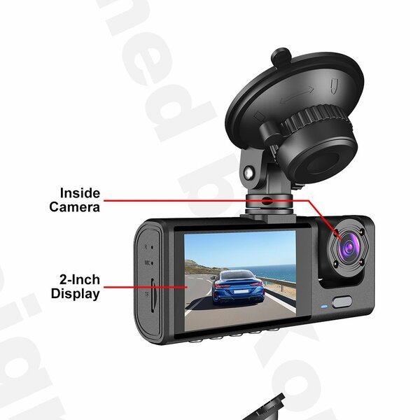 Car 3lens Dashcam Camcorder Monitor Recorder