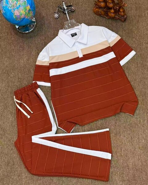 Ensemble homme sportswear rouge et blanc