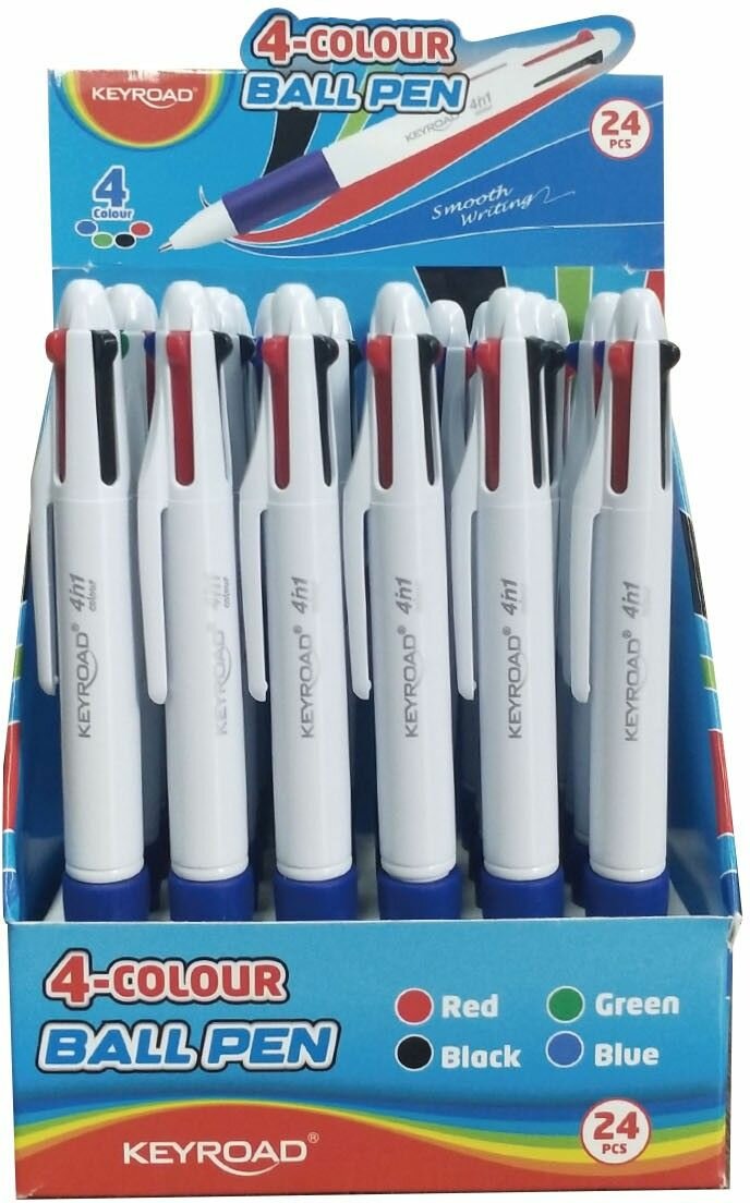 Stylo bille 4 couleurs Keyroad