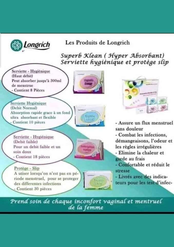 Serviettes Hygiéniques Longrich